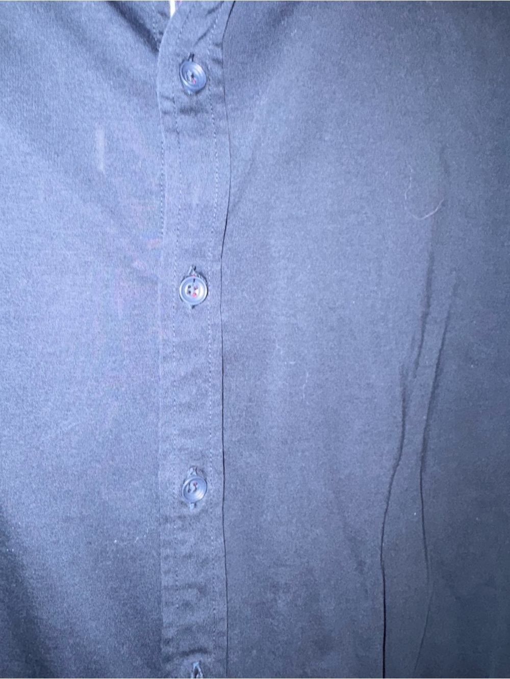 STEELE Men’s M Navy Blue Stretch Knit Short Sleeve Button Up Shirt - Picture 3 of 5